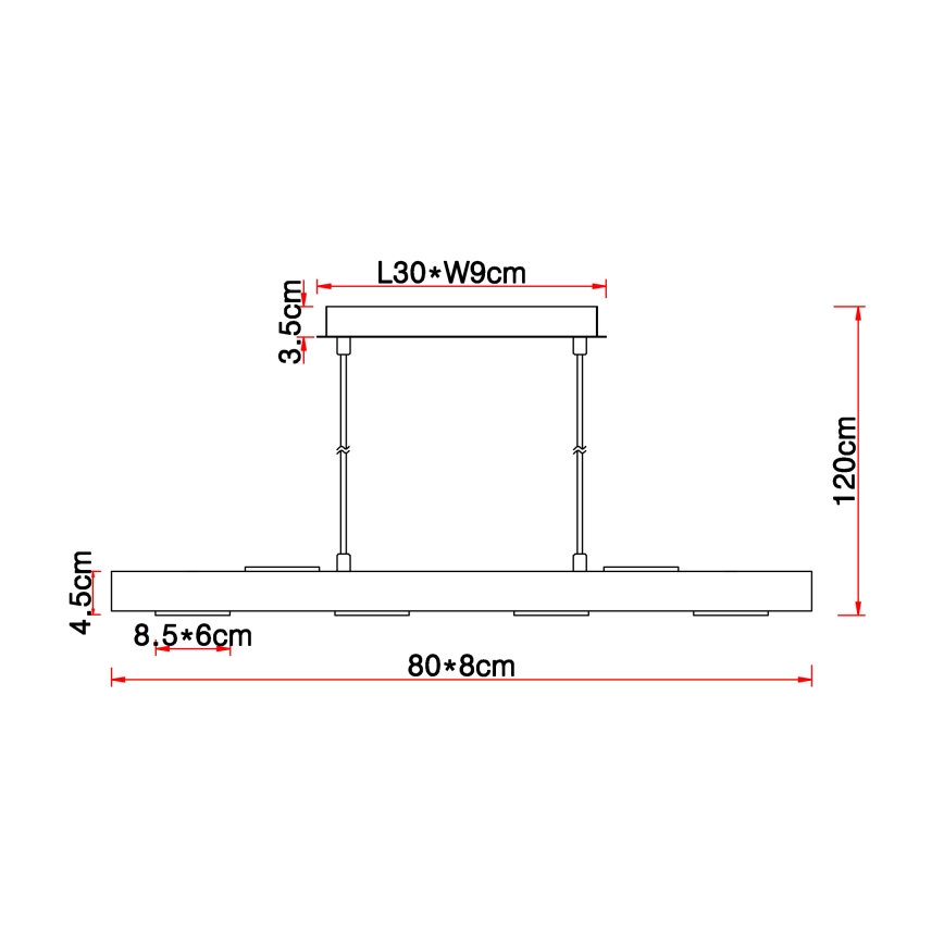 Globo - Candelabro suspenso LED 6xLED/5W/230V