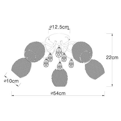 Globo - Candelabro integrado 5xE14/40W/230V
