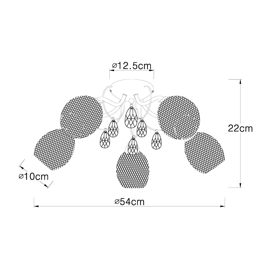 Globo - Candelabro integrado 5xE14/40W/230V