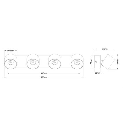 Globo - Candeeiro de focos LED 4xLED/6W/230V