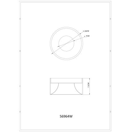 Globo - Candeeiro de tecto LED/12W/230V 3000K, diâmetro 15 cm, branco