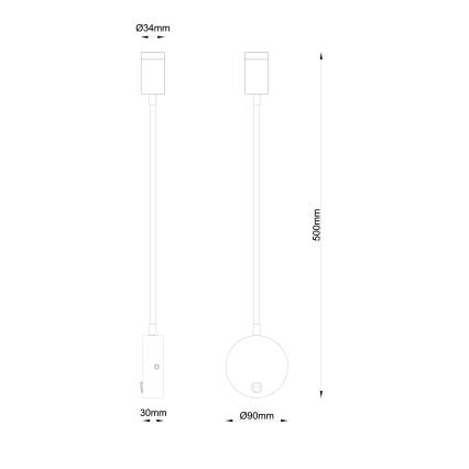 Globo - Candeeiro de parede LED LED/3W/230V