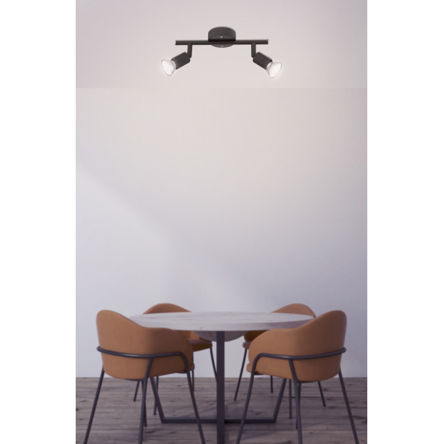 Globo - Foco LED 2xGU10/3W/230V preto