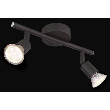 Globo - Foco LED 2xGU10/3W/230V preto