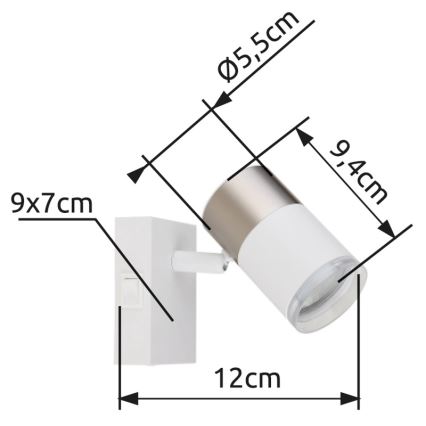 Globo - Foco de parede 1xGU10/25W/230V branco/cromado mate