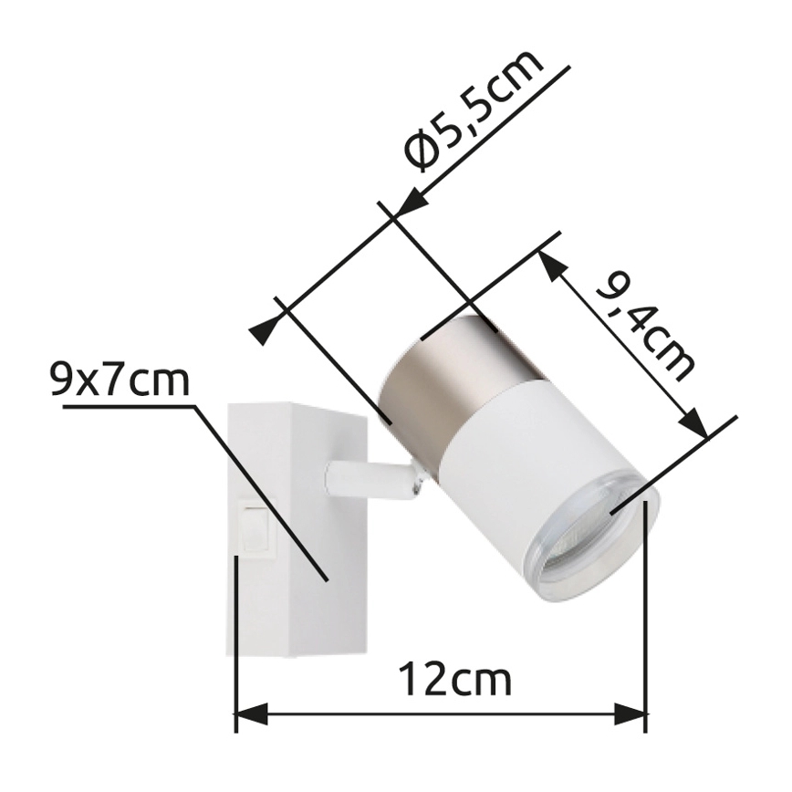 Globo - Foco de parede 1xGU10/25W/230V branco/cromado mate
