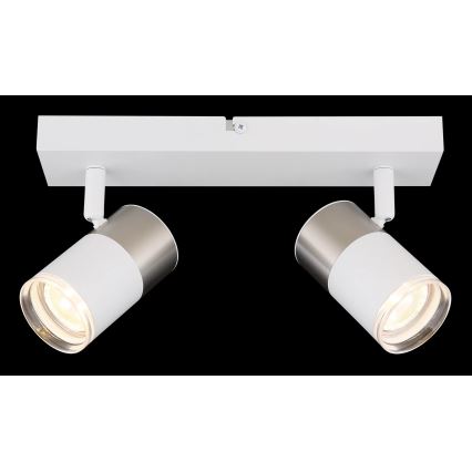 Globo - Foco 2xGU10/25W/230V branco/cromado mate