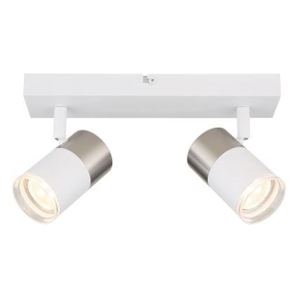 Globo - Foco 2xGU10/25W/230V branco/cromado mate
