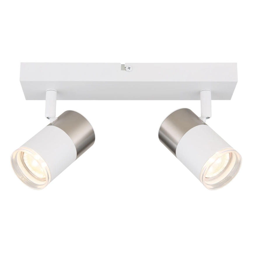 Globo - Foco 2xGU10/25W/230V branco/cromado mate