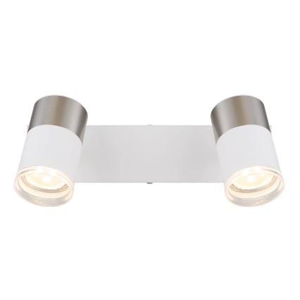 Globo - Foco 2xGU10/25W/230V branco/cromado mate