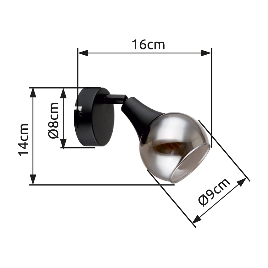 Globo - Foco de parede 1xE14/40W/230V preto