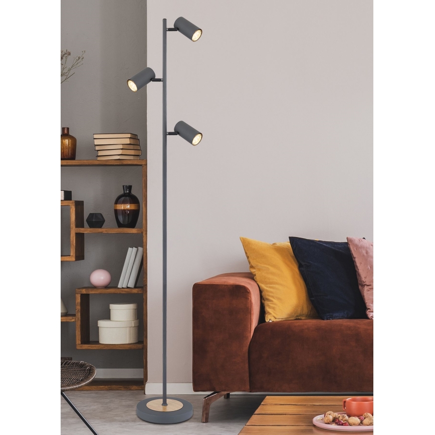 Globo - Candeeiro de chão 3xGU10/5W/230V cinzento