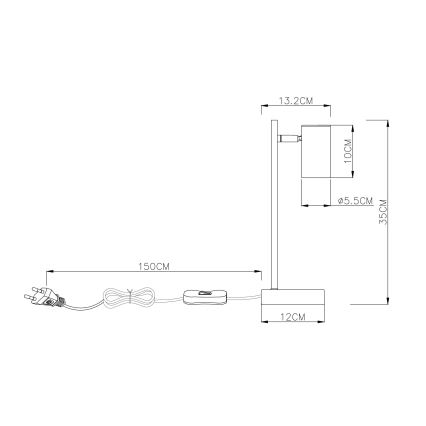 Globo - Candeeiro de mesa 1xGU10/5W/230V preto