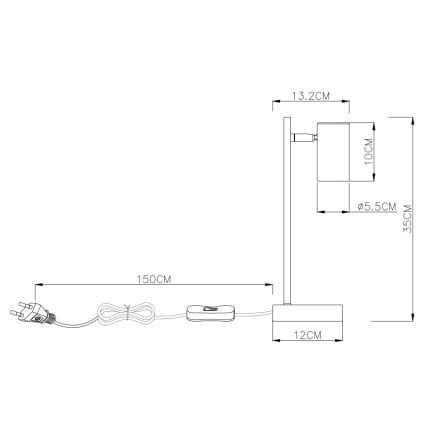 Globo - Candeeiro de mesa 1xGU10/5W/230V cinzento/castanho