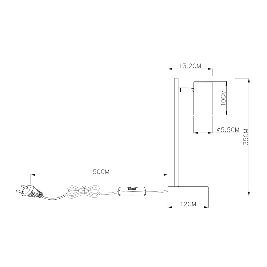 Globo - Candeeiro de mesa 1xGU10/5W/230V cinzento/castanho