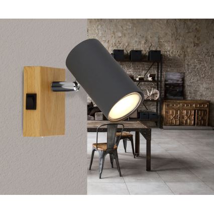 Globo - Foco de parede 1xGU10/25W/230V cinzento/castanho