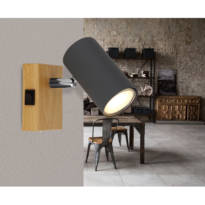 Globo - Foco de parede 1xGU10/25W/230V cinzento/castanho