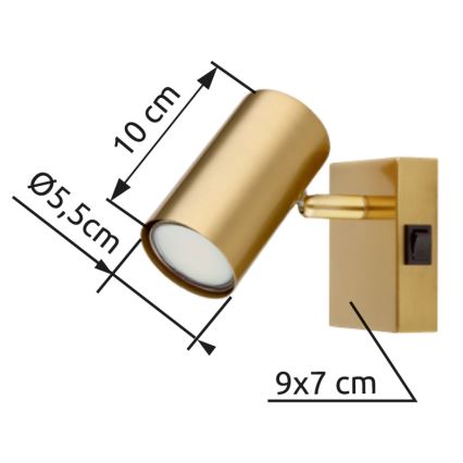 Globo - Foco de parede 1xGU10/25W/230V dourado