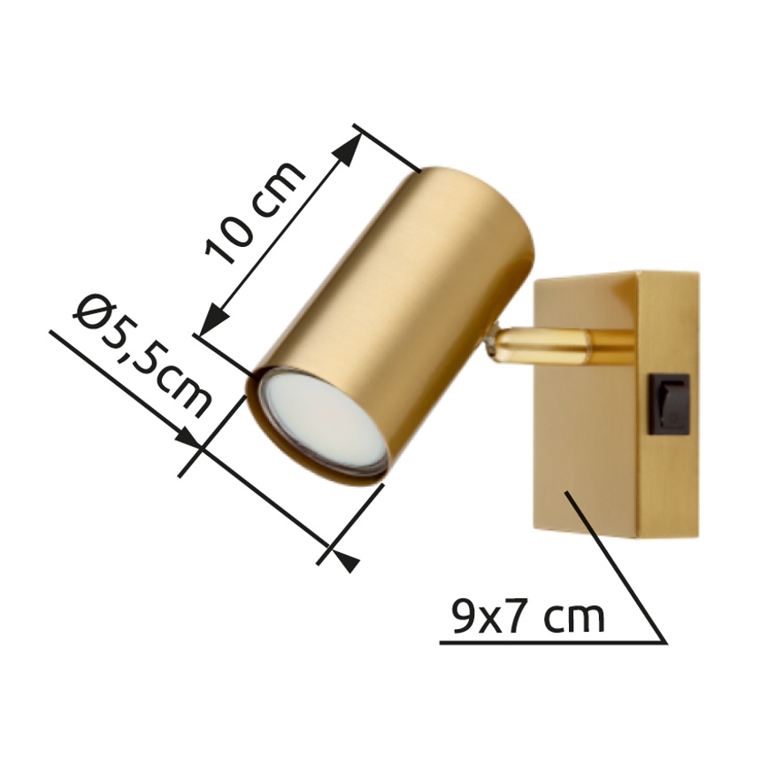 Globo - Foco de parede 1xGU10/25W/230V dourado