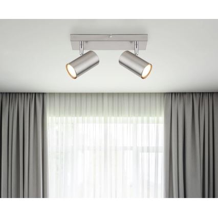 Globo - Foco 2xGU10/25W/230V cromado mate