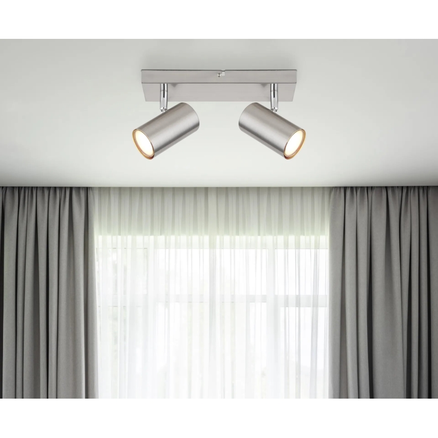 Globo - Foco 2xGU10/25W/230V cromado mate