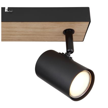 Globo - Foco 2xGU10/35W/230V preto/castanho