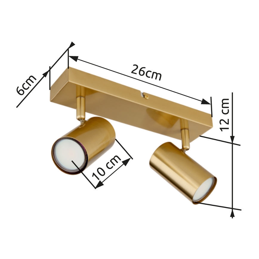 Globo - Foco 2xGU10/35W/230V dourado