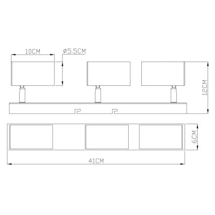 Globo - Foco 3xGU10/35W/230V preto