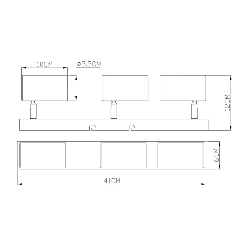 Globo - Foco 3xGU10/35W/230V preto