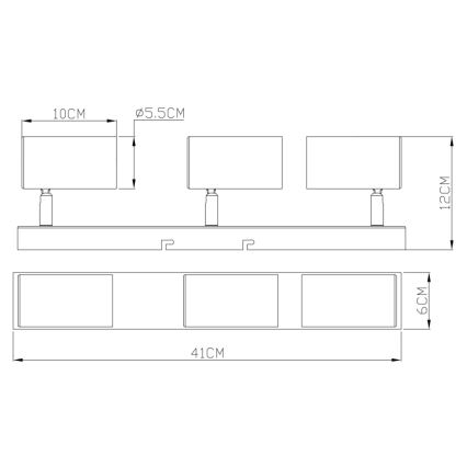 Globo - Foco 3xGU10/35W/230V preto/latão