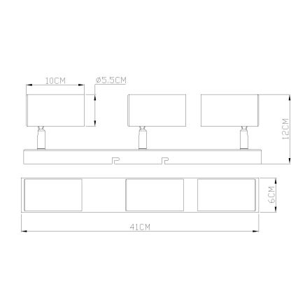 Globo - Foco 3xGU10/25W/230V laranja