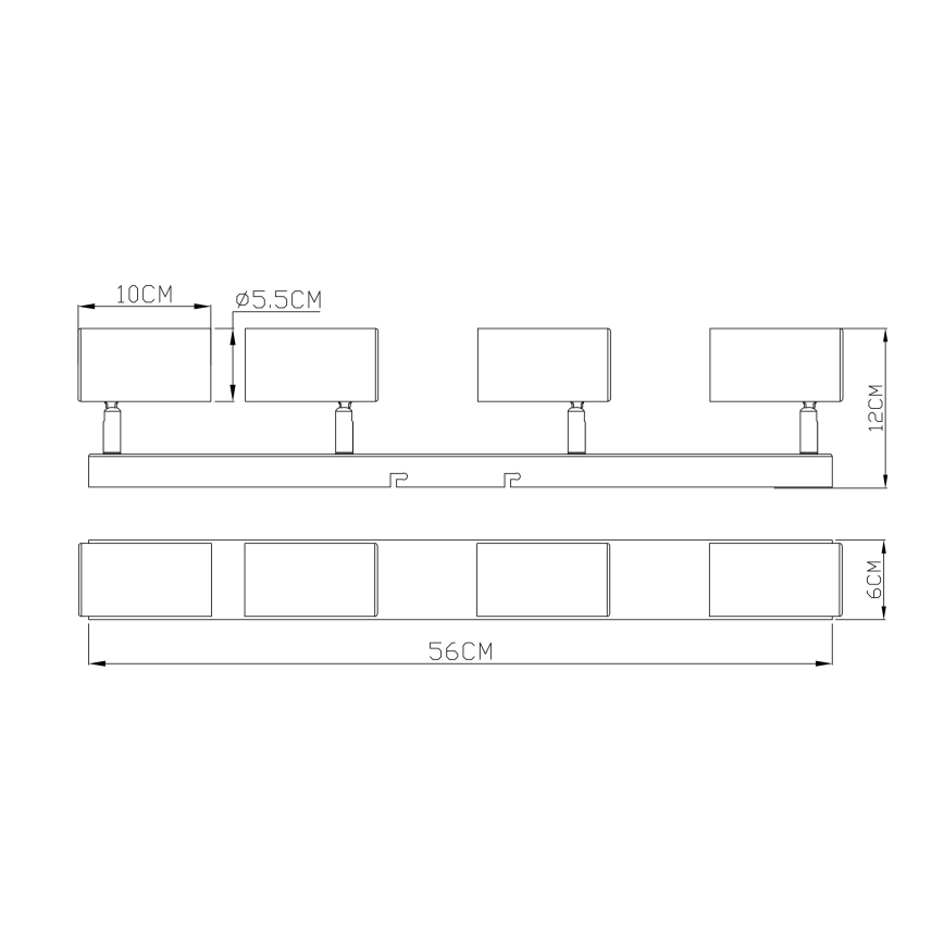 Globo - Foco 4xGU10/35W/230V preto