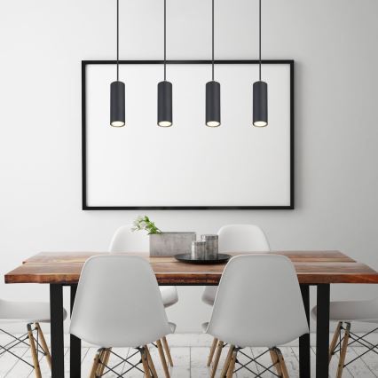 Globo - Candelabro suspenso 4xGU10/35W/230V preto