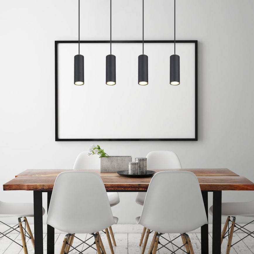Globo - Candelabro suspenso 4xGU10/35W/230V preto