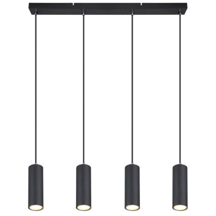 Globo - Candelabro suspenso 4xGU10/35W/230V preto