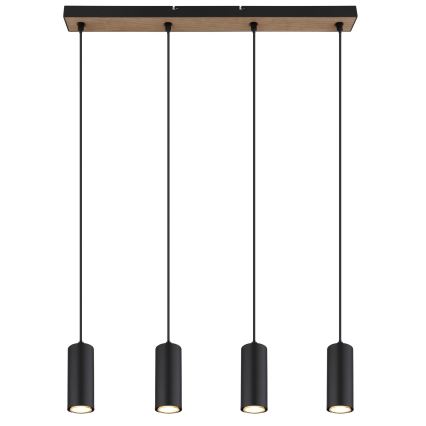 Globo - Candelabro suspenso 4xGU10/35W/230V preto/castanho