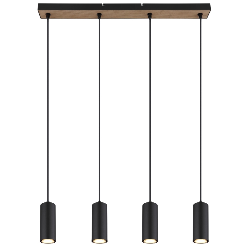 Globo - Candelabro suspenso 4xGU10/35W/230V preto/castanho