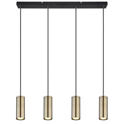 Globo - Candelabro suspenso 4xGU10/35W/230V preto/latão