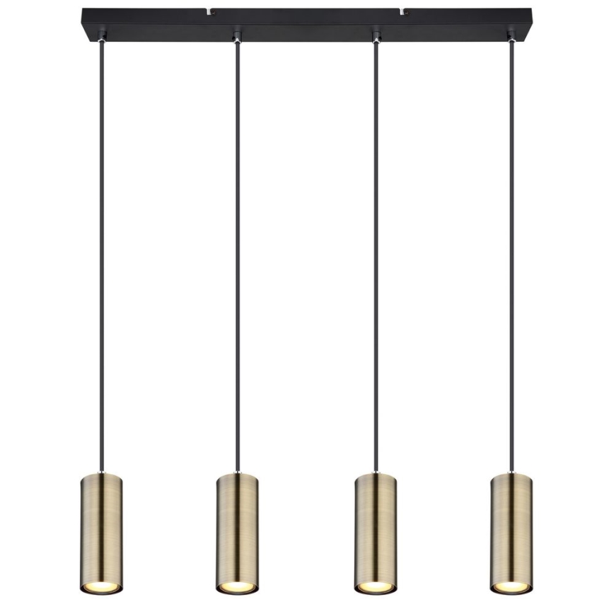 Globo - Candelabro suspenso 4xGU10/35W/230V preto/latão