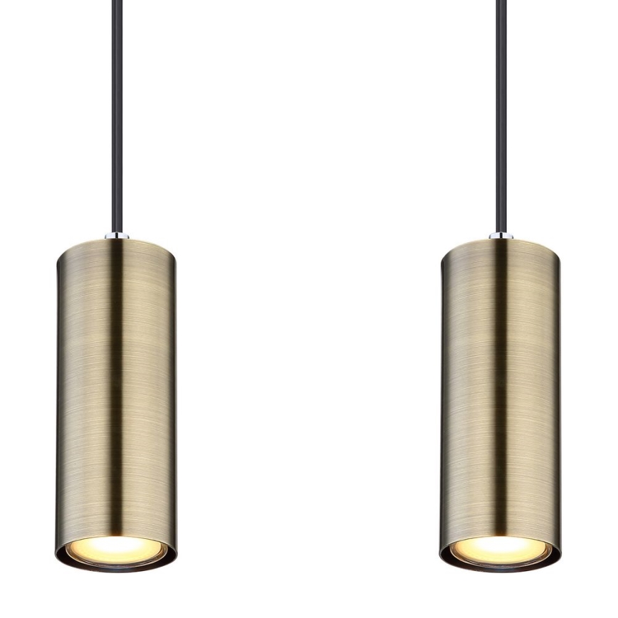 Globo - Candelabro suspenso 4xGU10/35W/230V preto/latão