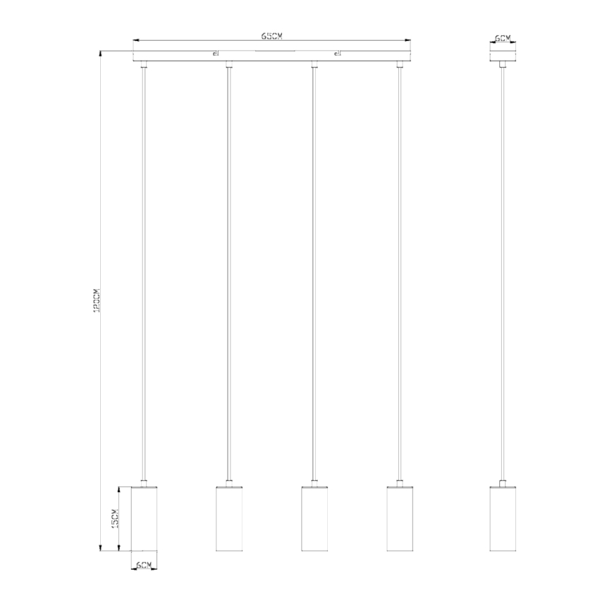 Globo - Candelabro suspenso 4xGU10/35W/230V preto/latão