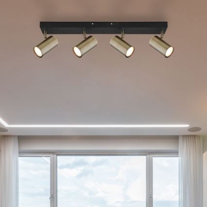 Globo - Foco 4xGU10/35W/230V preto/latão