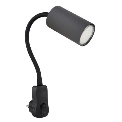 Globo - Candeeiro de parede com tomada 1xGU10/35W/230V preto