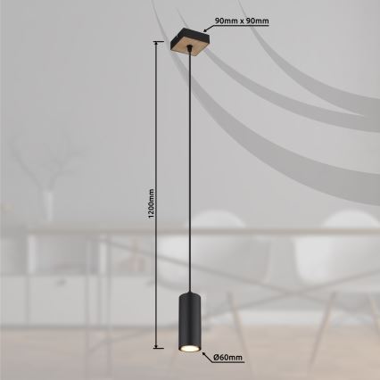 Globo - Candelabro suspenso 1xGU10/35W/230V preto/castanho