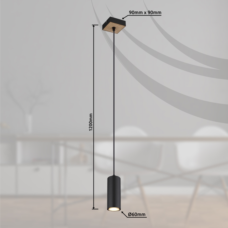 Globo - Candelabro suspenso 1xGU10/35W/230V preto/castanho