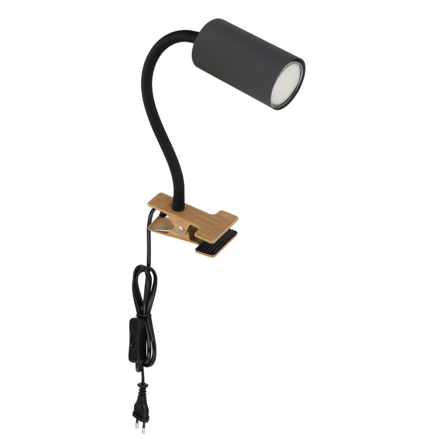 Globo - Candeeiro flexível com clipe 1xGU10/25W/230V cinzento/castanho