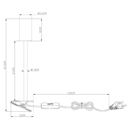 Globo - Candeeiro flexível com clipe 1xGU10/25W/230V cinzento/castanho