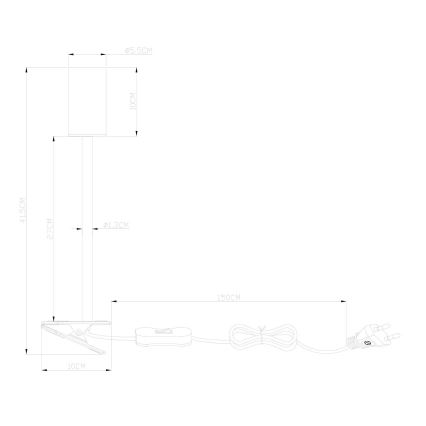Globo - Candeeiro flexível com clipe 1xGU10/25W/230V
