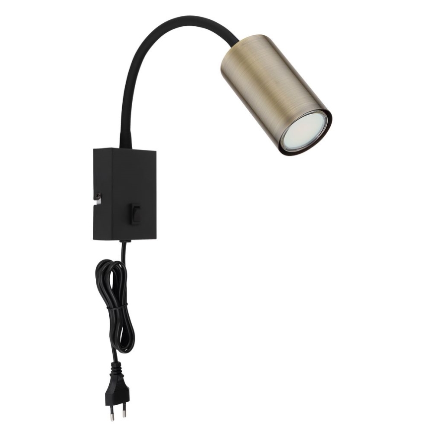 Globo - Candeeiro de parede flexível 1xGU10/25W/230V preto/latão