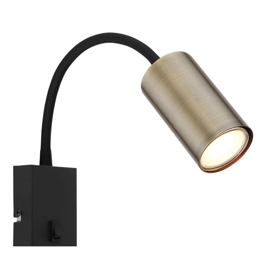 Globo - Candeeiro de parede flexível 1xGU10/25W/230V preto/latão